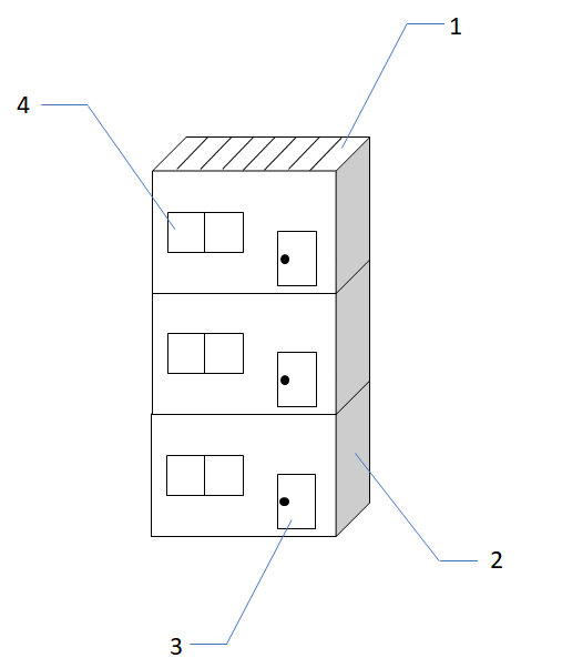 3階建て電動シャッターガレージ付き戸建て賃貸住宅(ガレージハウス)外観イメージ