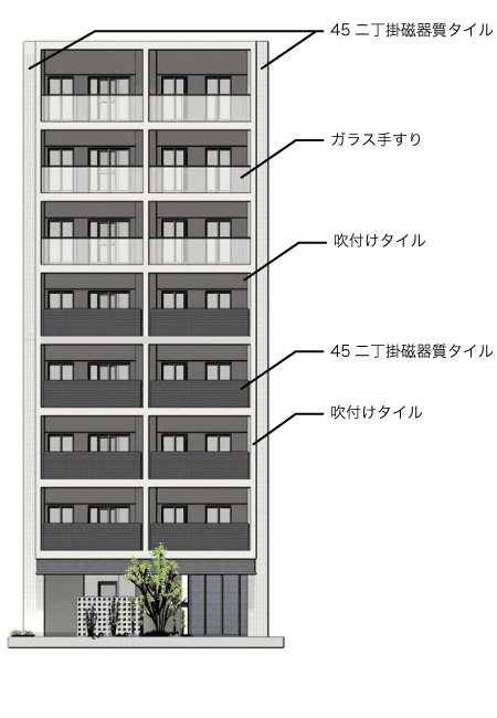 名古屋市・愛知県のマンション経営向けの賃貸マンション「レージュ」の正面塗装