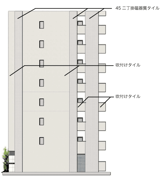 名古屋市・愛知県のマンション経営向け賃貸マンション「レージュ」のサイド塗装